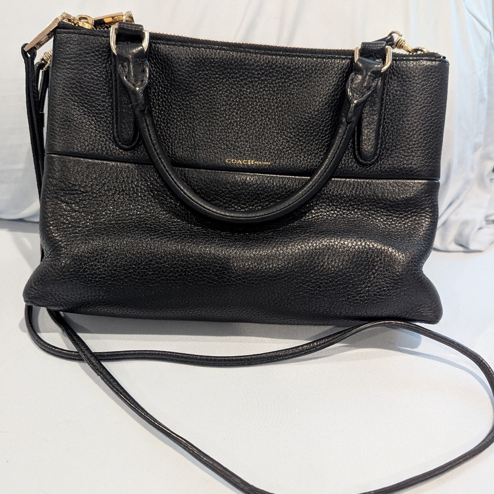 Genuine Leather Black Coach Purse